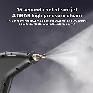 Пароочиститель ручной ERYUE Multifunction 1500 W 105 °C 4.5 Bar Чёрный synthetic.ua - Фото 1