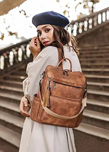 Рюкзак Shrrie Elegant для ноутбука 15.6 дюйма кожаный водонепроницаемый с кошельком Black synthetic.ua - Фото 1