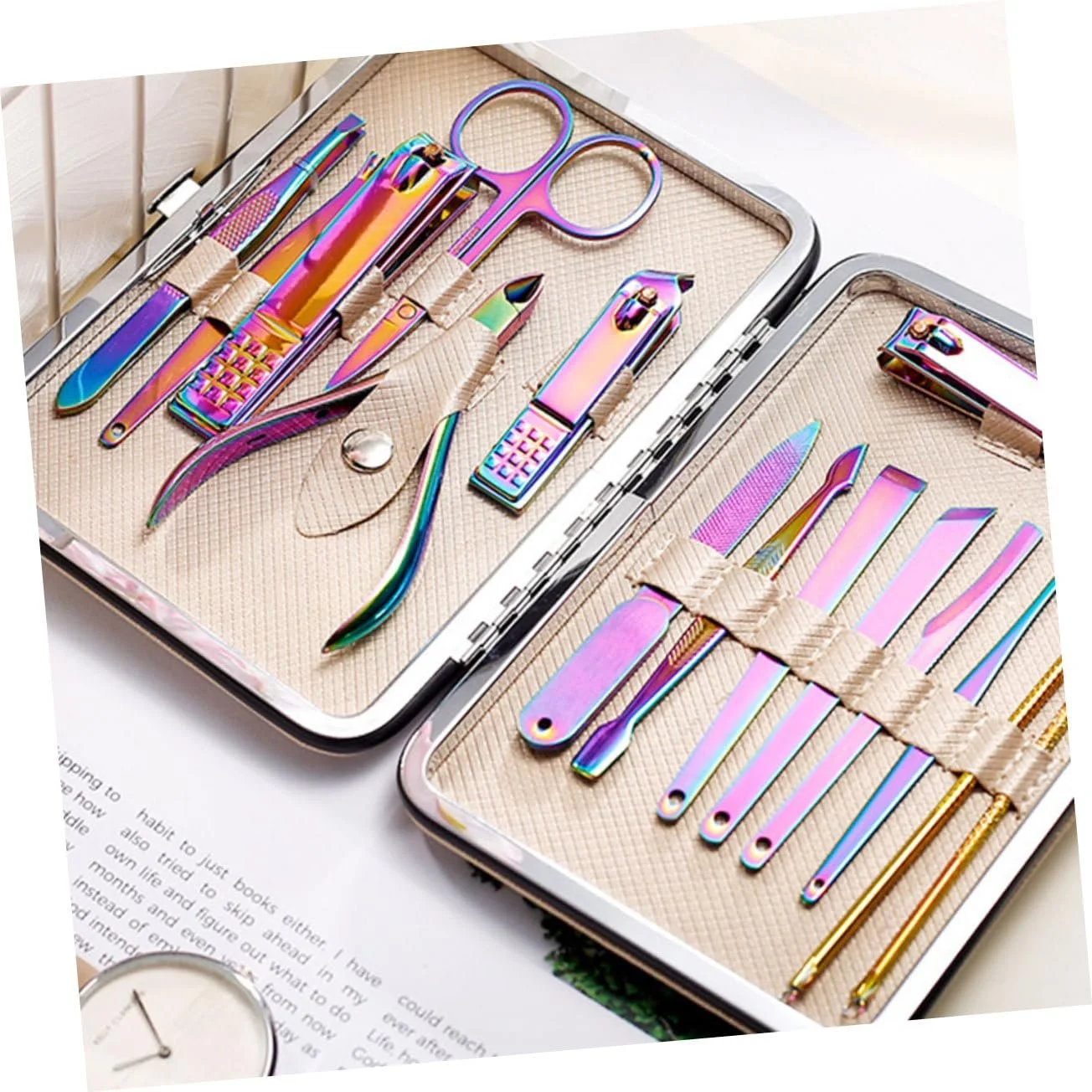 Набір для манікюру Healvian 15 предметів, нержавіюча сталь, дорожній, фото №8