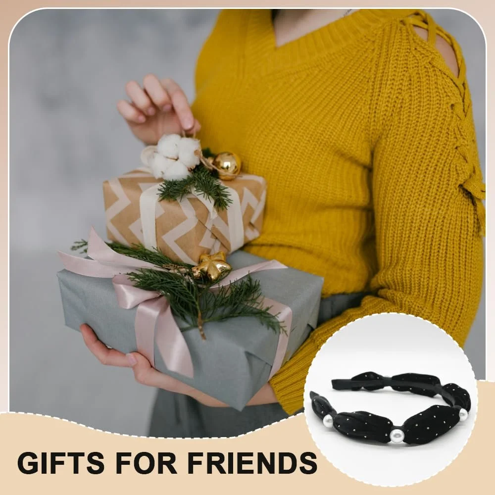 Обруч Бархатный с жемчугом, фото №6