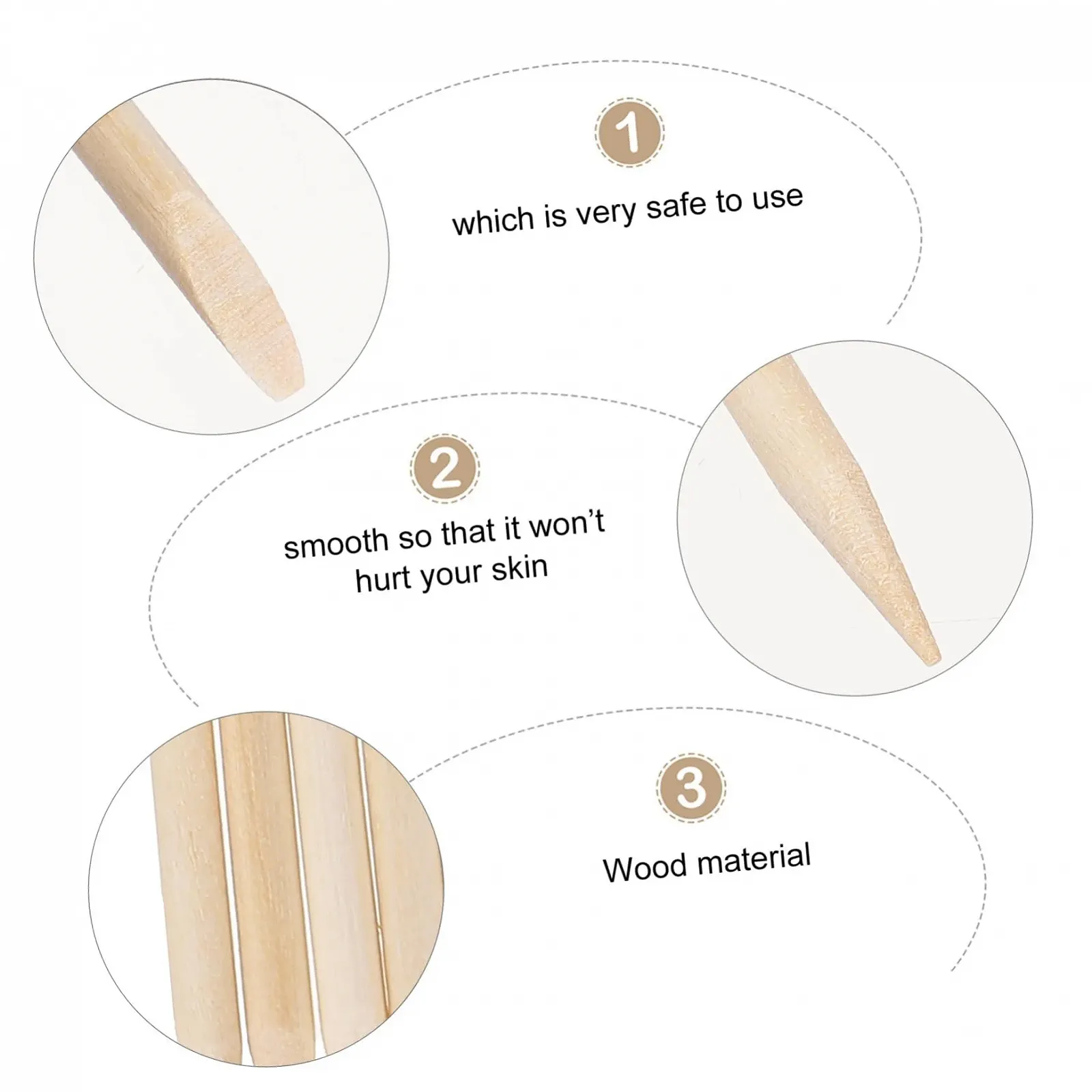 Палочки для ногтей деревянные CALLARON Набор 200 шт., фото №4