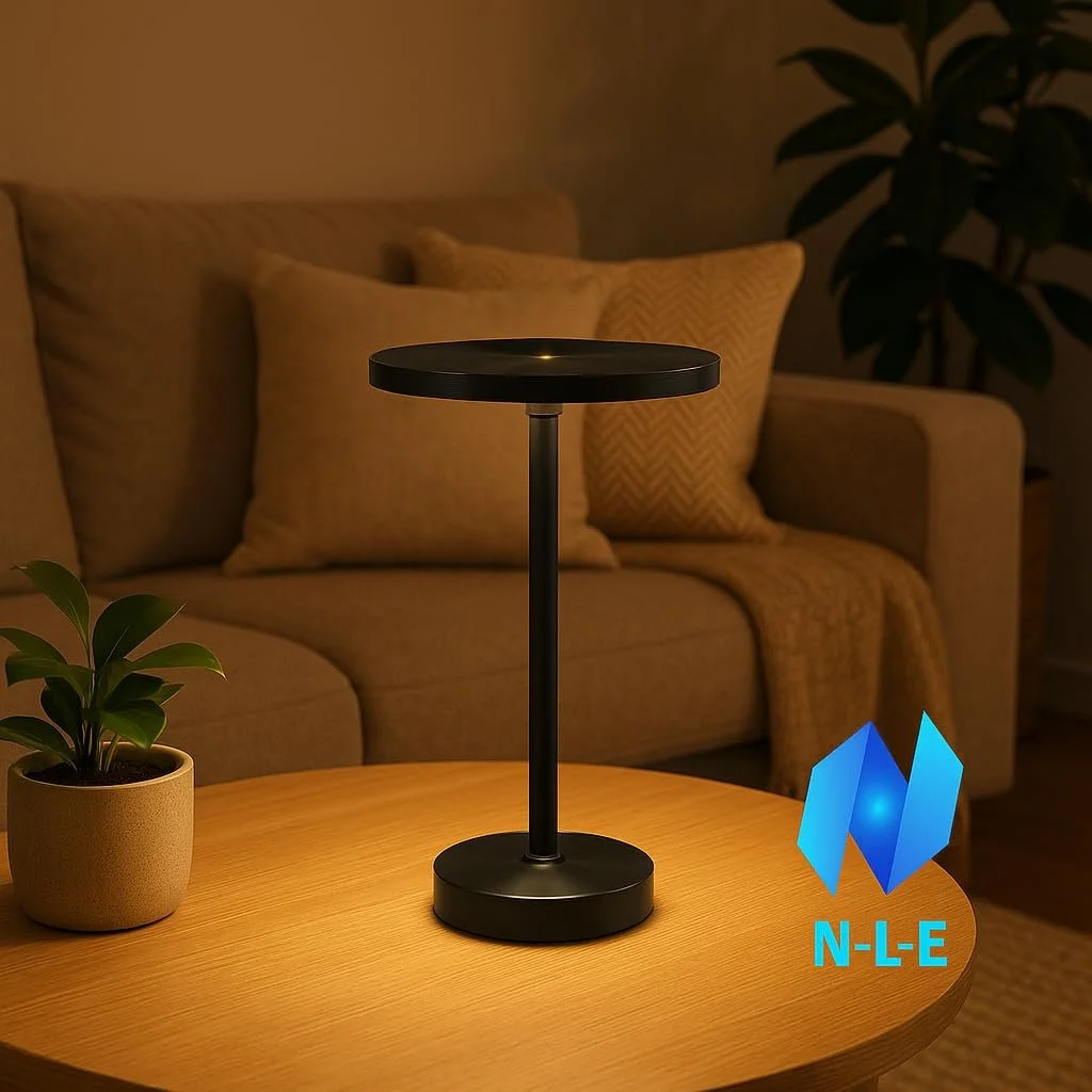 Настільна лампа N-L-E світлодіодна бездротова 5200 mAh срібляста, фото №8