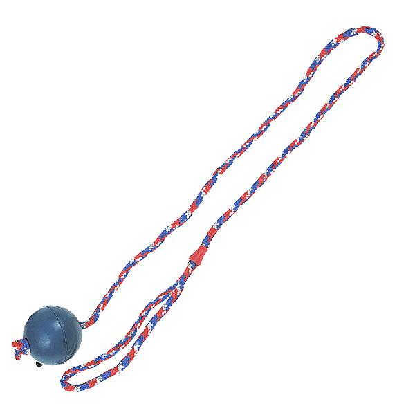 Іграшка для собак Flamingo Ball With Rope м'яч з літою резини на веревіці 63 см 5400274666578, фото №1