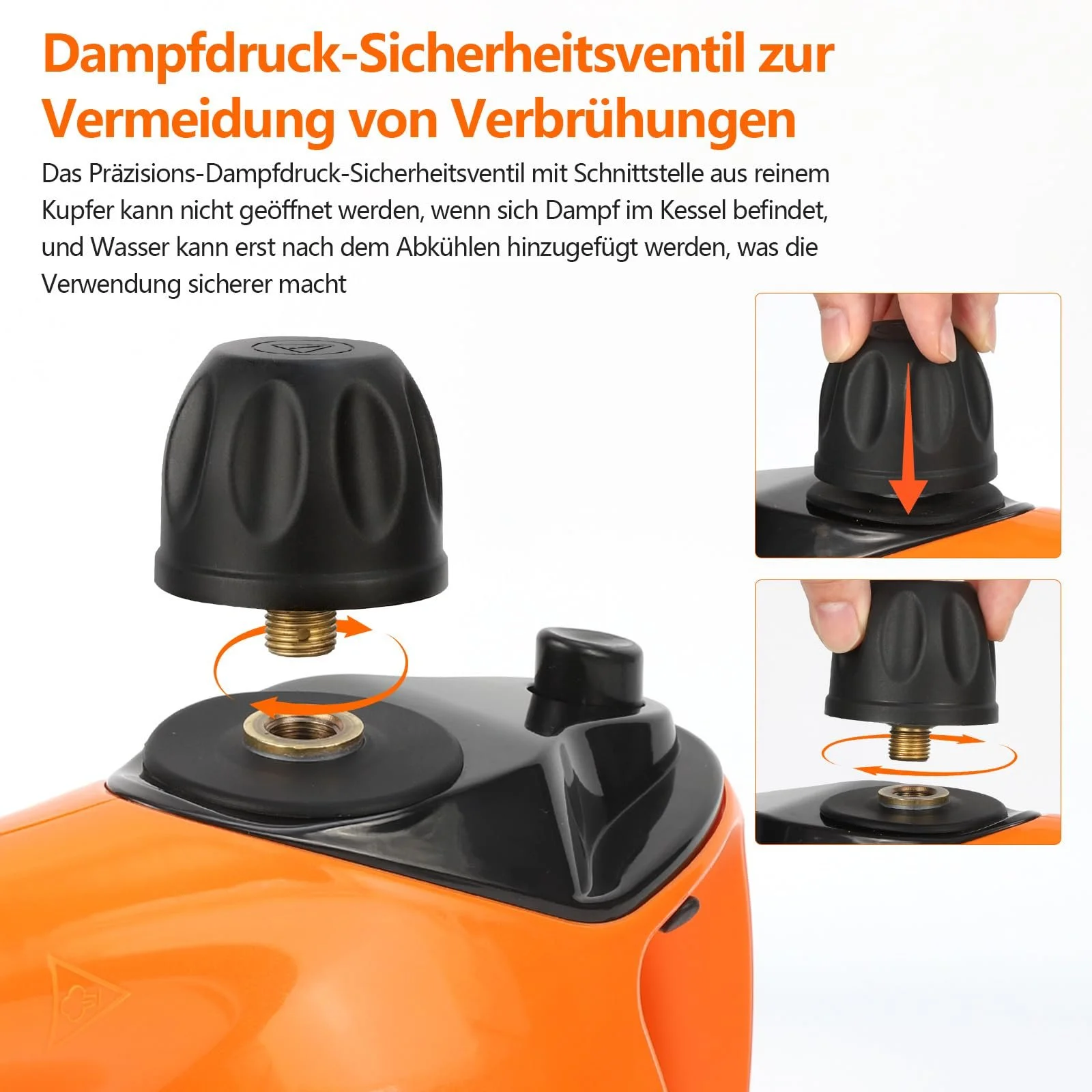 Ручний пароочисник 1050 Вт 11 аксесуарів 3,5 Бар 450 мл 105 °C, фото №6