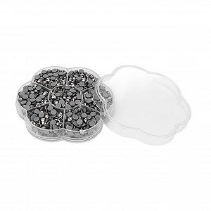 Стразы Emoshayoga Стеклянные, 1000 шт, для дизайна ногтей, прозрачные, серые JM201 synthetic.ua - Фото 1