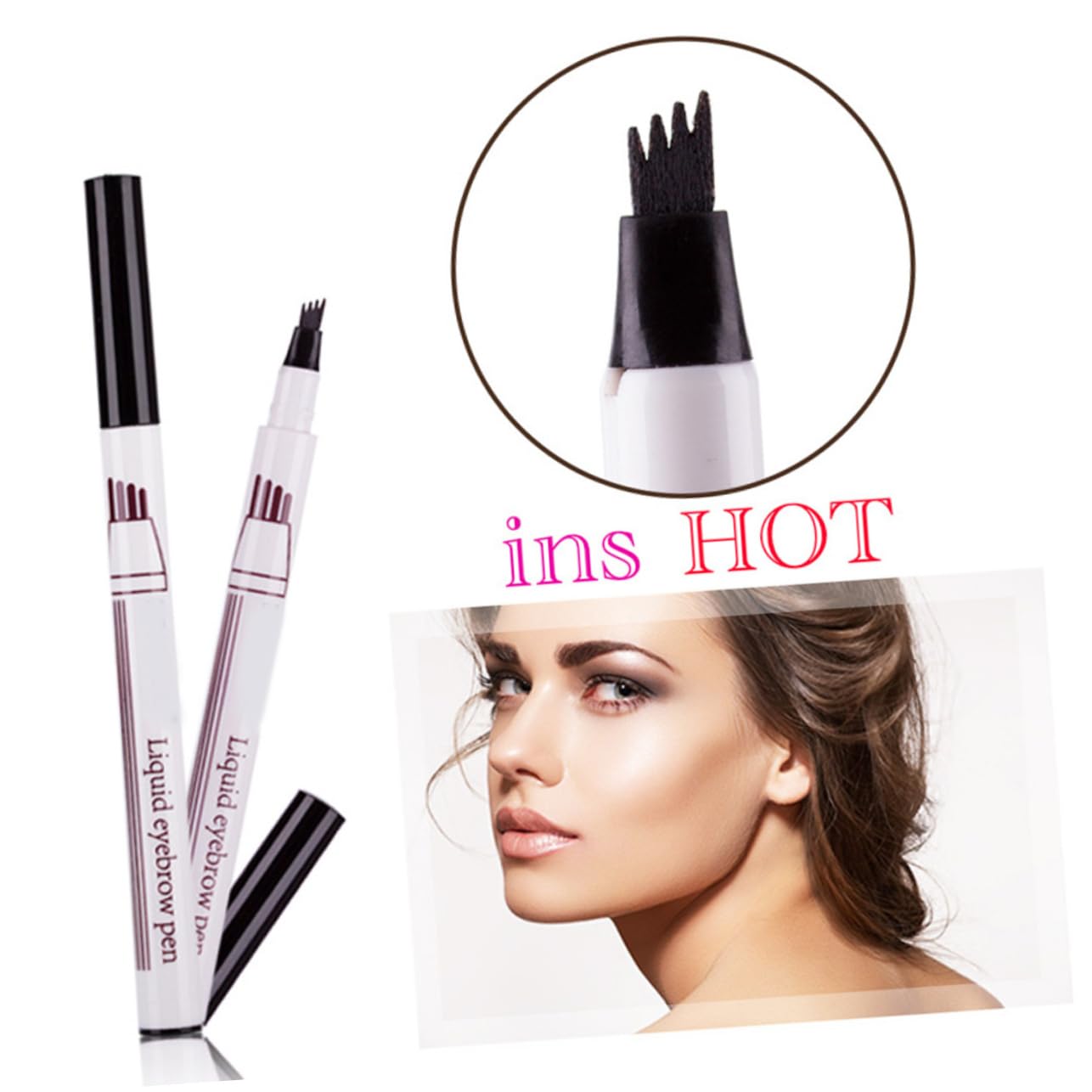 Олівець для брів Angoily Flüssiger Augenbrauenstift Набір 3 шт., фото №6