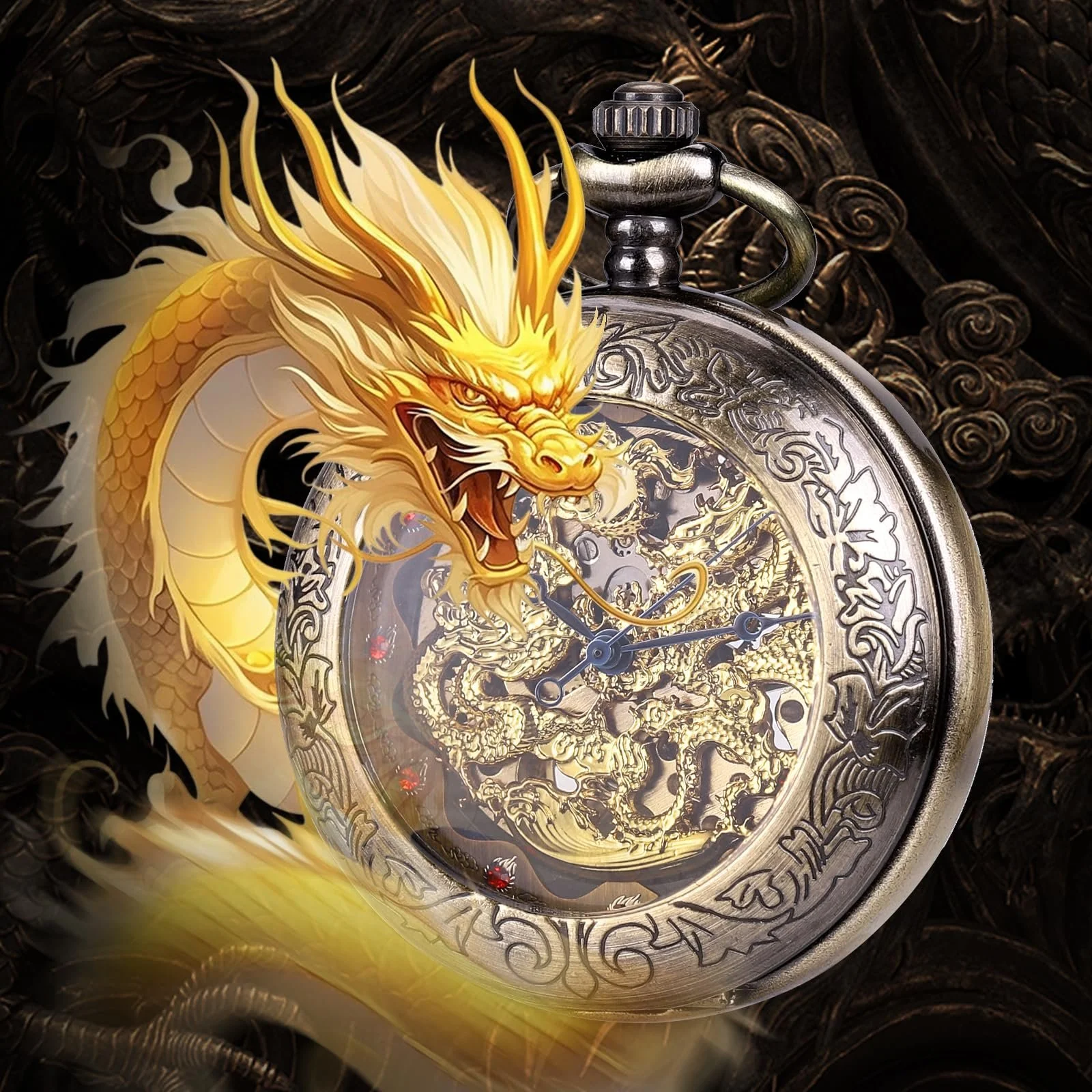 Кишеньковий годинник ManChDa Механічний ручний завод, римські цифри, антикварний, фото №2