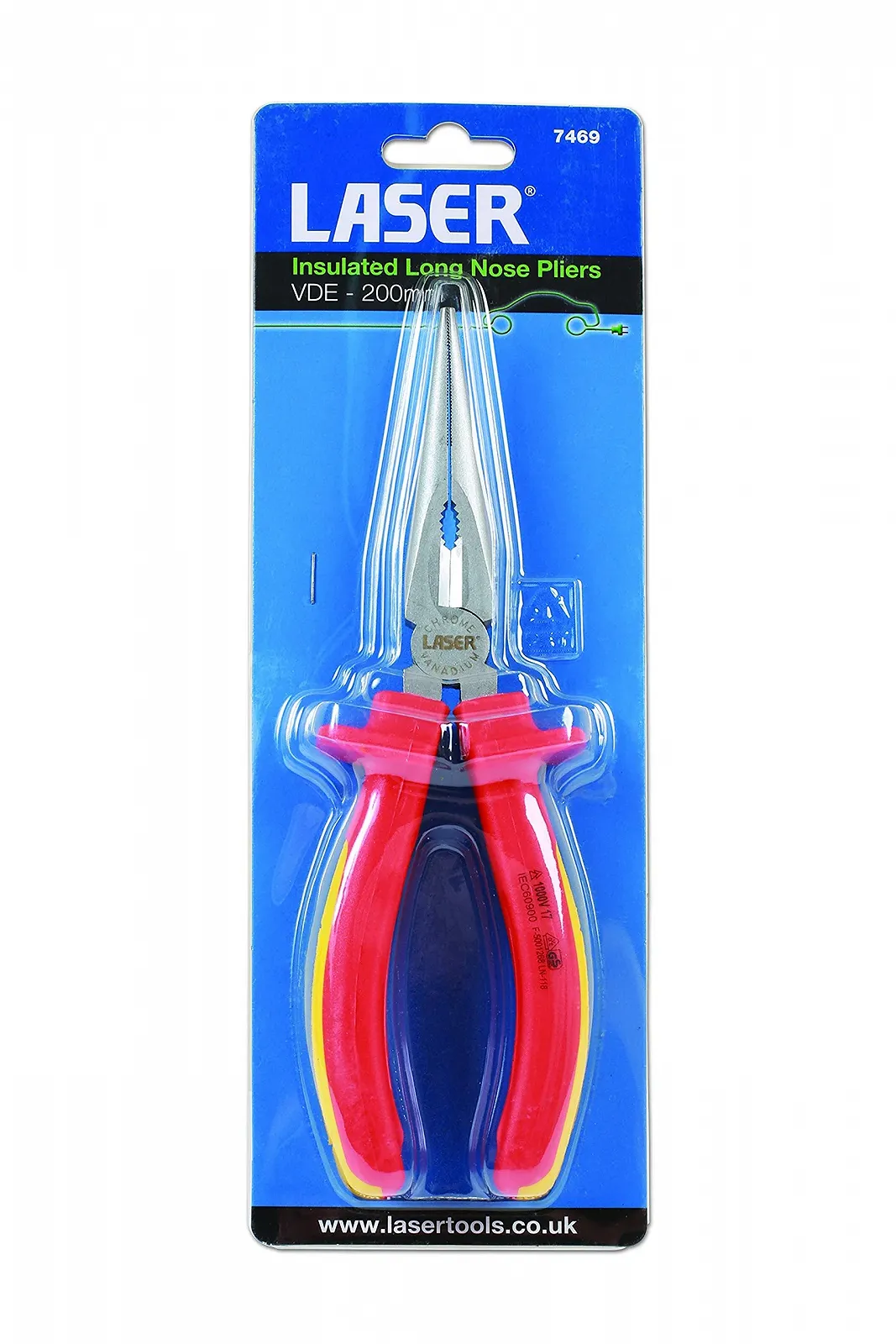 Длинногубцы Laser 7469 изолированные 200 мм, фото №2 Длинногубцы Laser 7469 изолированные 200 мм, фото №2