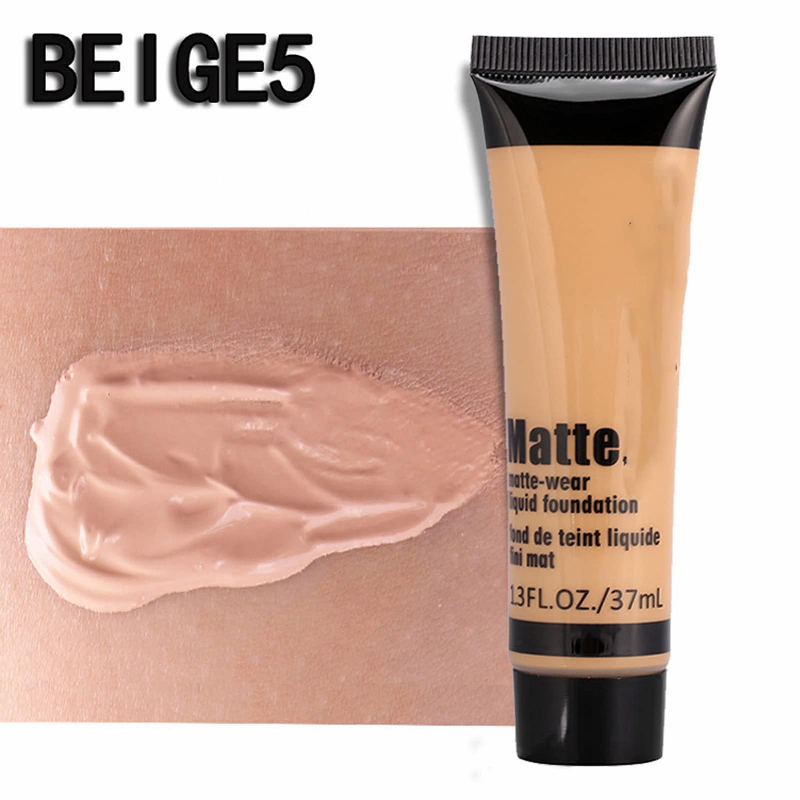Тональний крем Miss Rose Face Liquid Foundation Matte Concealer Sun Block Cream (Beige 5), фото №6