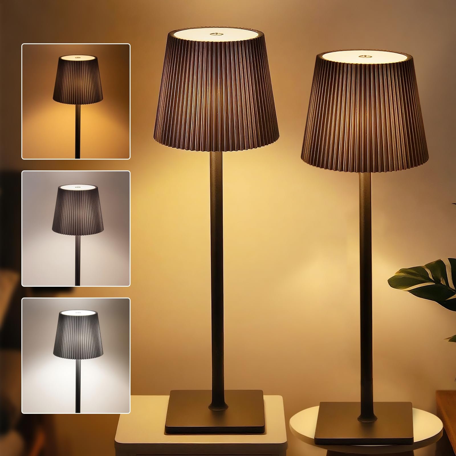 Настільна лампа Xiake Комплект 2 шт. LED димована 2700K-6000K IP54 водонепроникна Чорна, фото №1