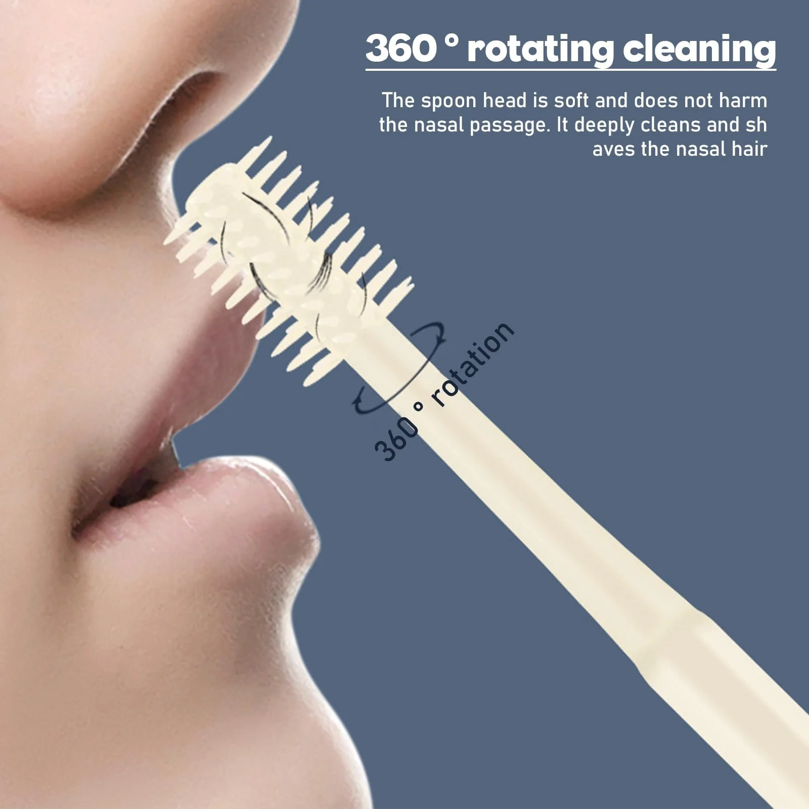 Тример XoeLLe Pack of 8 для носових волосків Ручний з обертовою щіткою (Синій, Жовтий), фото №4