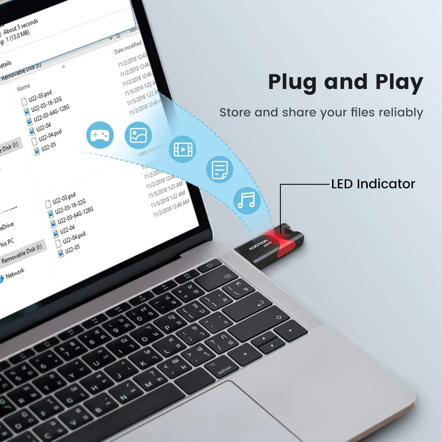 USB-накопичувач KOOTION 256ГБ USB 3.0 Sliding Чорний/Червоний, фото №3