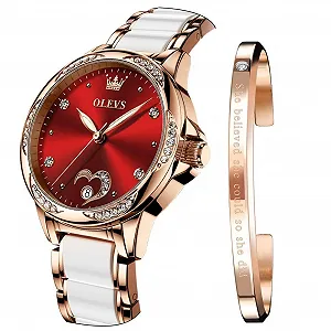 Мужские наручные часы-скелетон OLEVS Кварцевый аналоговый многофункциональный хронограф Водонепроницаемые роскошные модные люминесцентные - Фото 1