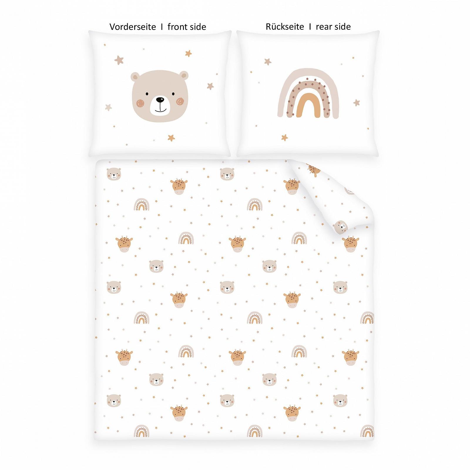 Постільна білизна Herding Babybest Little Friends для дитячого ліжечка, наволочка 35 x 40 см з клапаном, підковдра 80 x 80 см з клапаном, бавовна, білий, фото №2