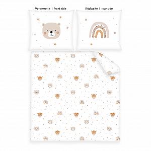 Постільна білизна Herding Babybest Little Friends для дитячого ліжечка, наволочка 35 x 40 см з клапаном, підковдра 80 x 80 см з клапаном, бавовна, білий synthetic.ua - Фото 1