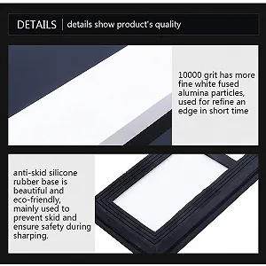 Точильний камінь 10000 Grit Водний 1 шт. Двосторонній корундовий synthetic.ua - Фото 1