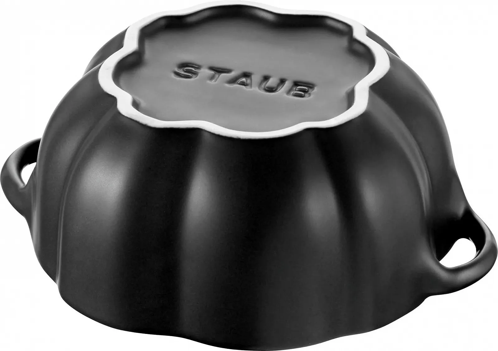 Кокотниця Staub Petite citrouille керамічна Гарбуз 453.6 г 16 oz чорна матова, фото №7