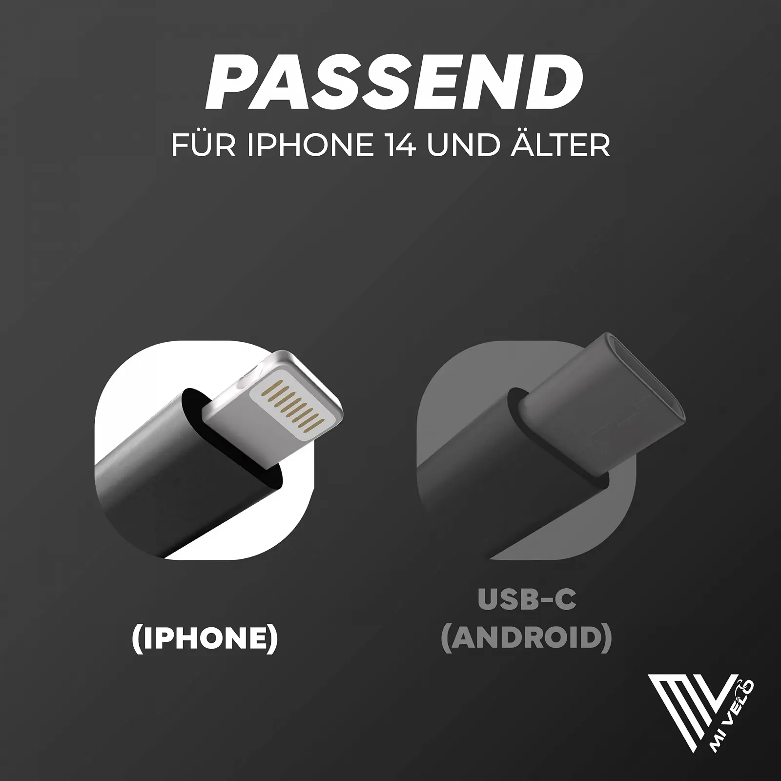 Зарядний кабель для електровелосипеда MIVELO for Bosch Intuvia, Kiox, Nyon Micro USB to Lightning 40 см OTG Function, фото №4