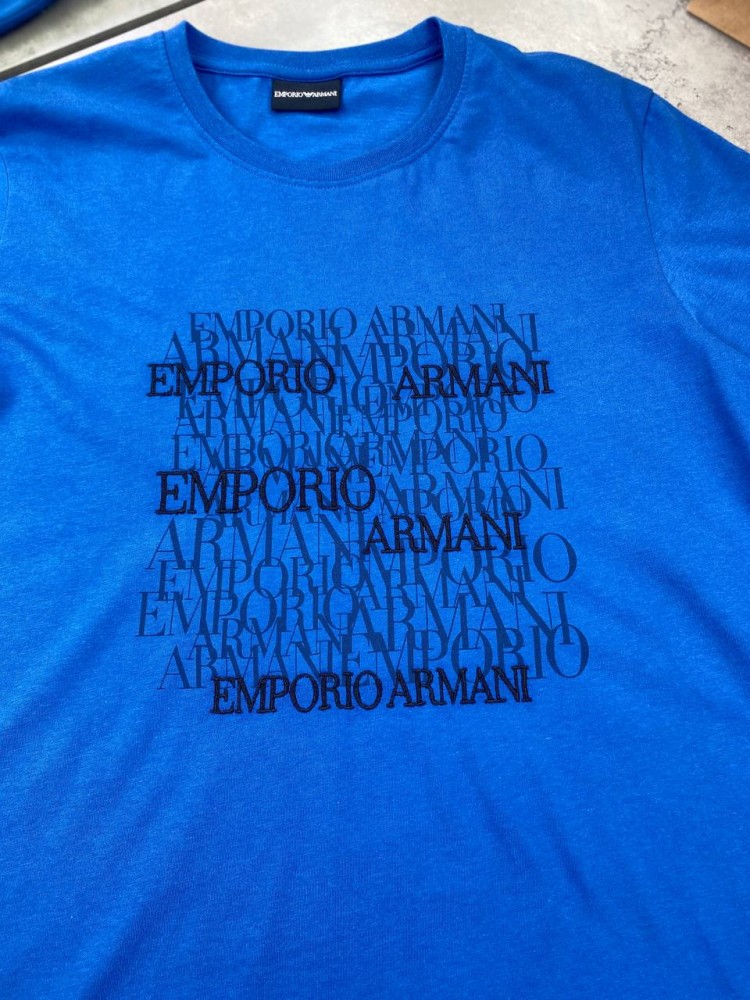 Футболка Armani синяя f492, фото №6