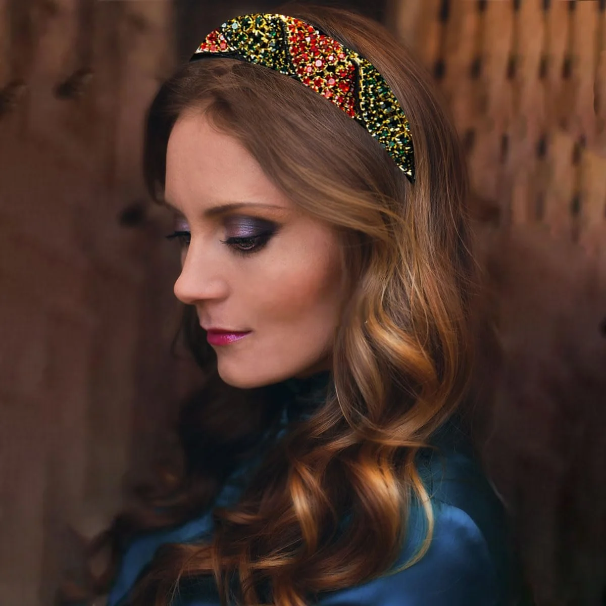 Обруч для волосся жіночий зі стразами, фото №4