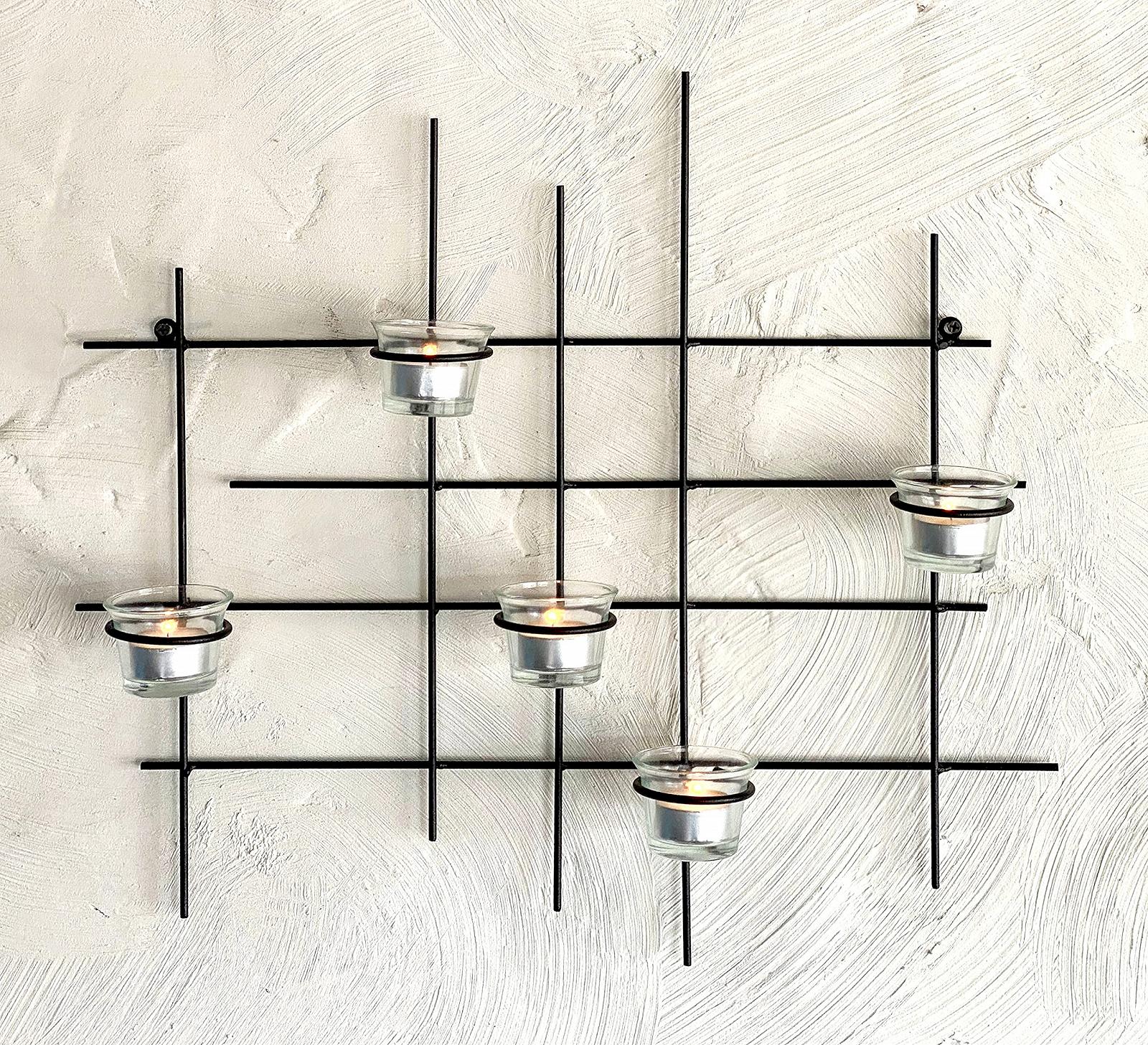 Свічник DanDiBo 5XXL 50 см металевий для чайних свічок чорний, фото №6 Свічник DanDiBo 5XXL 50 см металевий для чайних свічок чорний, фото №6