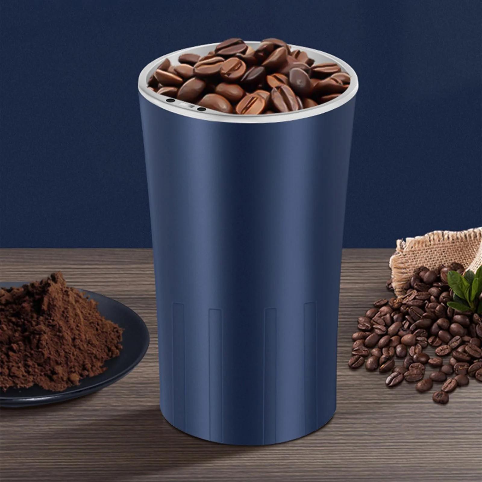 Измельчитель Компактный 250 мл для кофе, лекарств и специй с прозрачной крышкой и щеткой для чистки. Простая с нержавеющим сверлом, фото №6