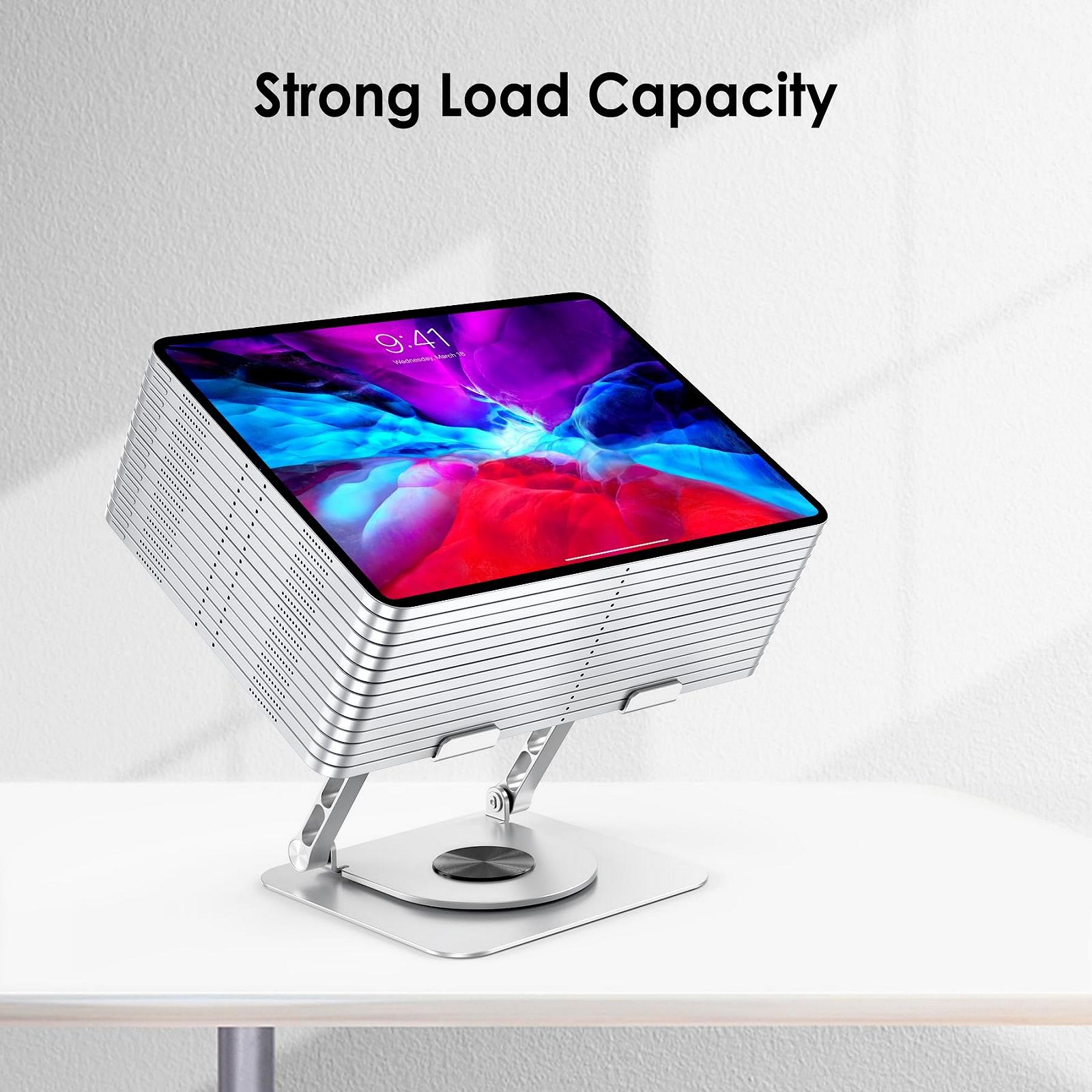 Подставка для ноутбука, вращающаяся на 360 градусов, регулируемая подставка для компьютера, складная подставка для ноутбука из алюминия, совместима с MacBook Air Pro, HP Notebook (10-17,3 дюйма), фото №6