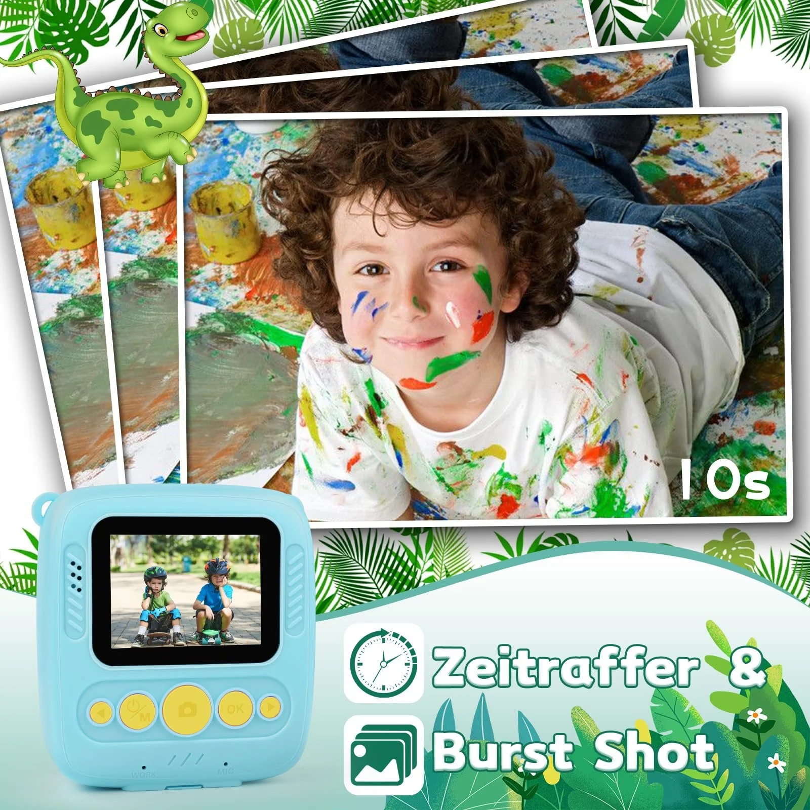 Дитяча фотокамера мгновенной печати 48MP Blue 32GB, фото №8