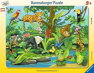 Купить Детский пазл-рамка Ravensburger Animals in the Rainforest 05140 11 элементов - Фото 1 Детский пазл-рамка Ravensburger Animals in the Rainforest 05140 11 элементов - Фото 1