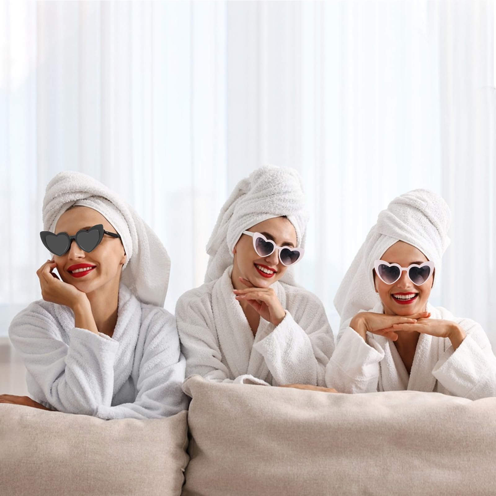 Сонцезахисні окуляри OWITER у формі серця, 6 шт, білі, фото №3