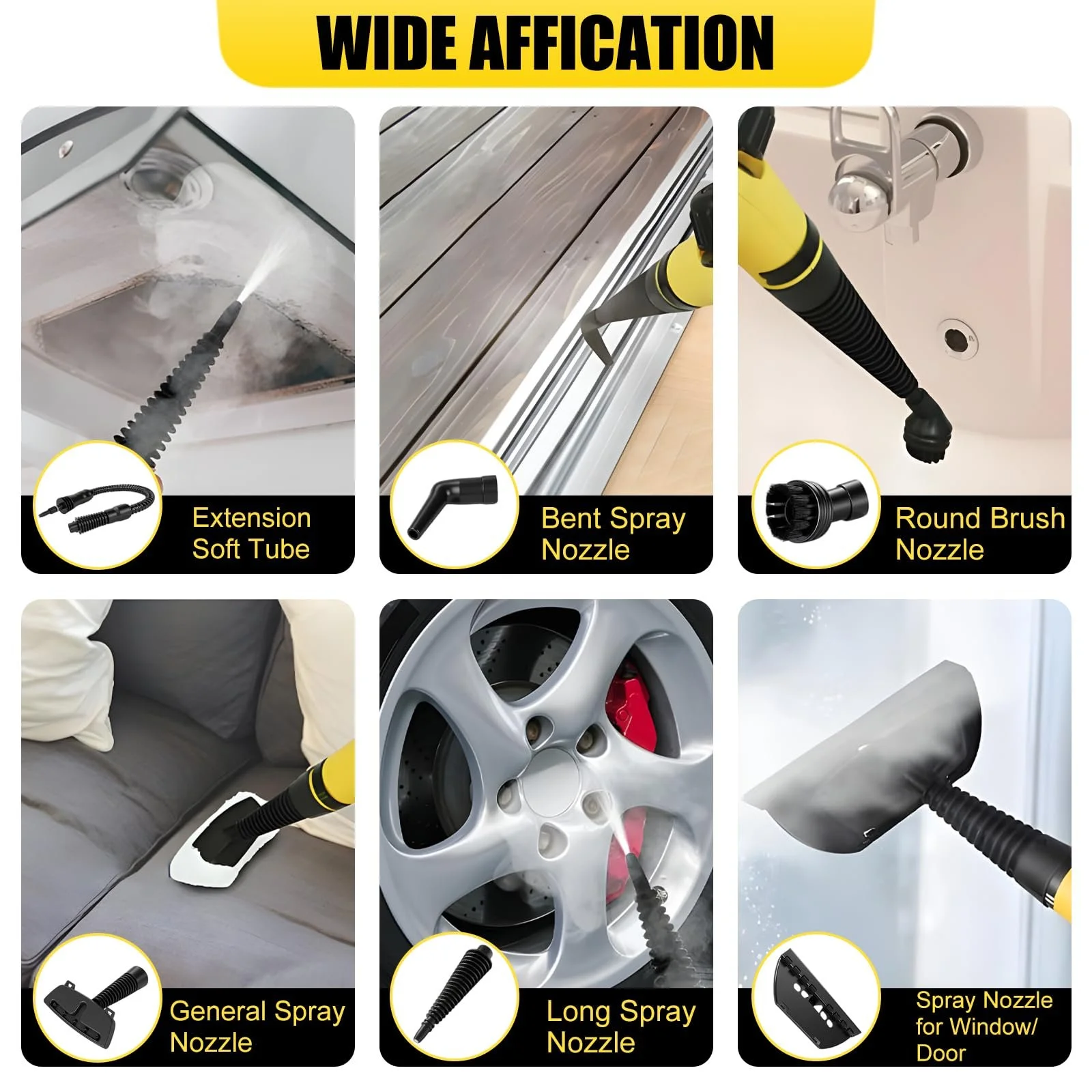 Пароочисник OBEST ручний портативний високого тиску з 9 аксесуарами, фото №4 Пароочисник OBEST ручний портативний високого тиску з 9 аксесуарами, фото №4