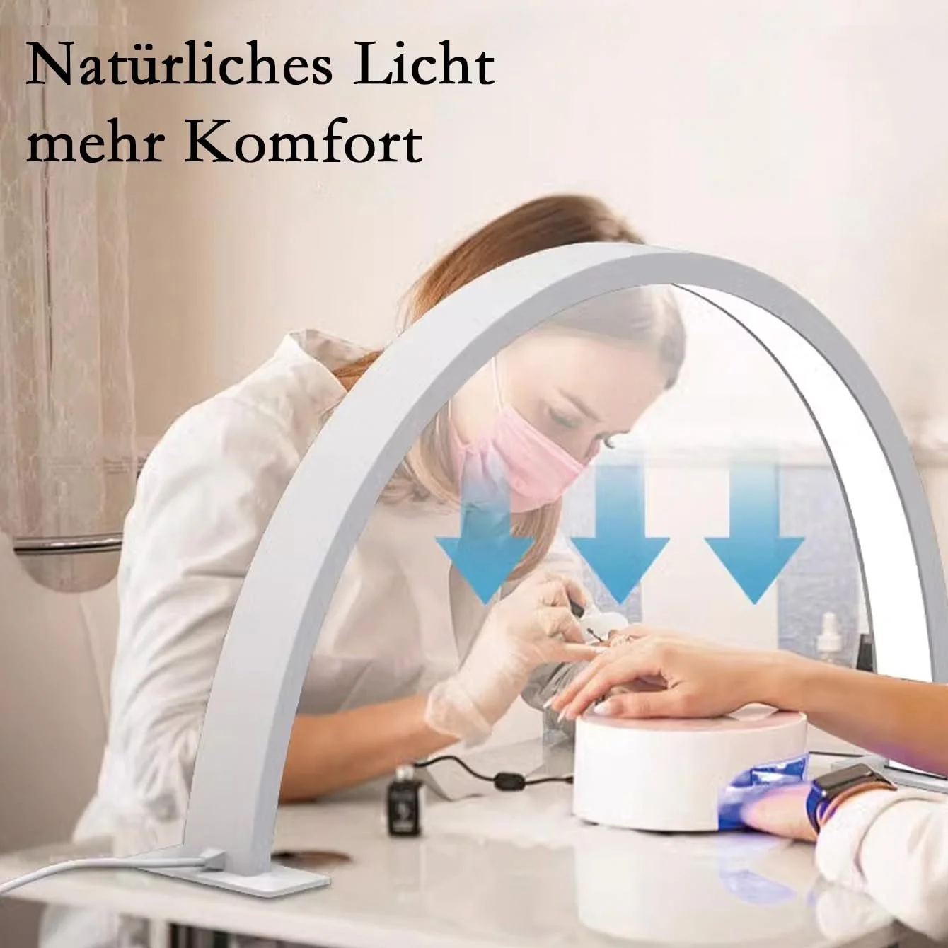 Настільна лампа Crescent Moon для манікюру та нарощування вій 18W 4500K 52x30 см, фото №6