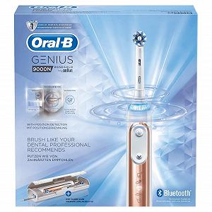Зубная электрощетка Oral-B Genius 9000N, с Bluetooth, 4 насадки, премиальный дорожный чехол для зарядки, розовое золото - Фото 1