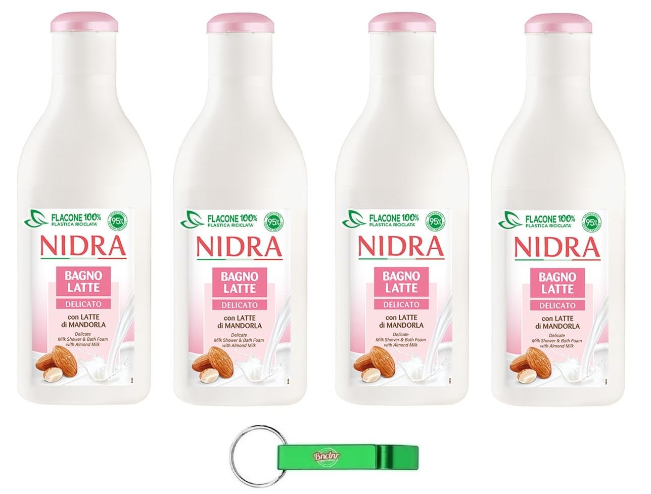 Гель для душу Nidra Bagnolatte Delicato з молочними протеїнами та мигдальним молочком 750 мл (4 шт), фото №1