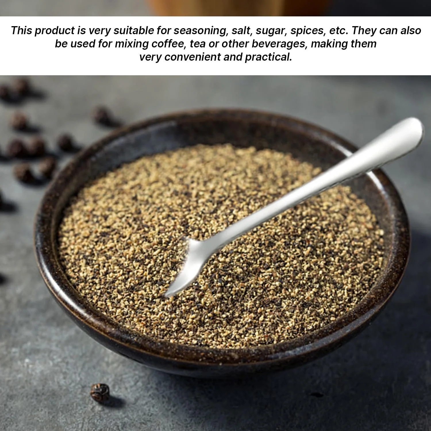 Ложки Міні-ложка з нержавіючої сталі 1.6 x 7.5 см, 10 шт, фото №5