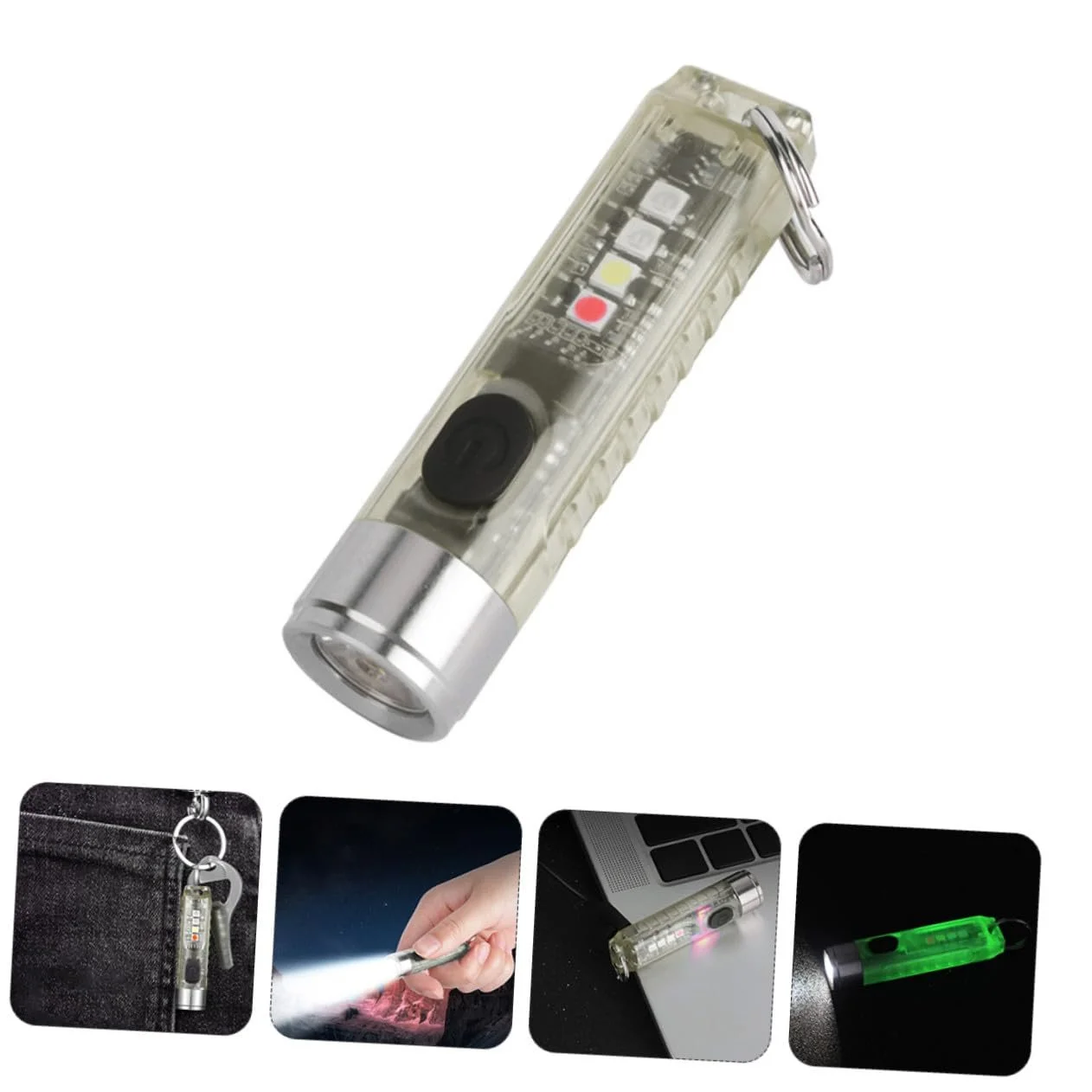LED ліхтарик SOIMISS Підвісний Міні Брелок Кемпінговий з нержавіючої сталі та ПК для використання на відкритому повітрі Нічне бачення, фото №4