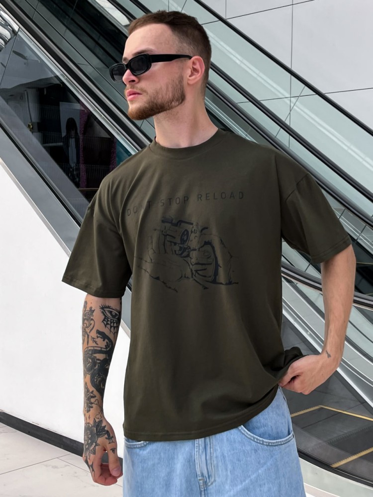 Футболка Reload Don't Stop хакі, фото №1