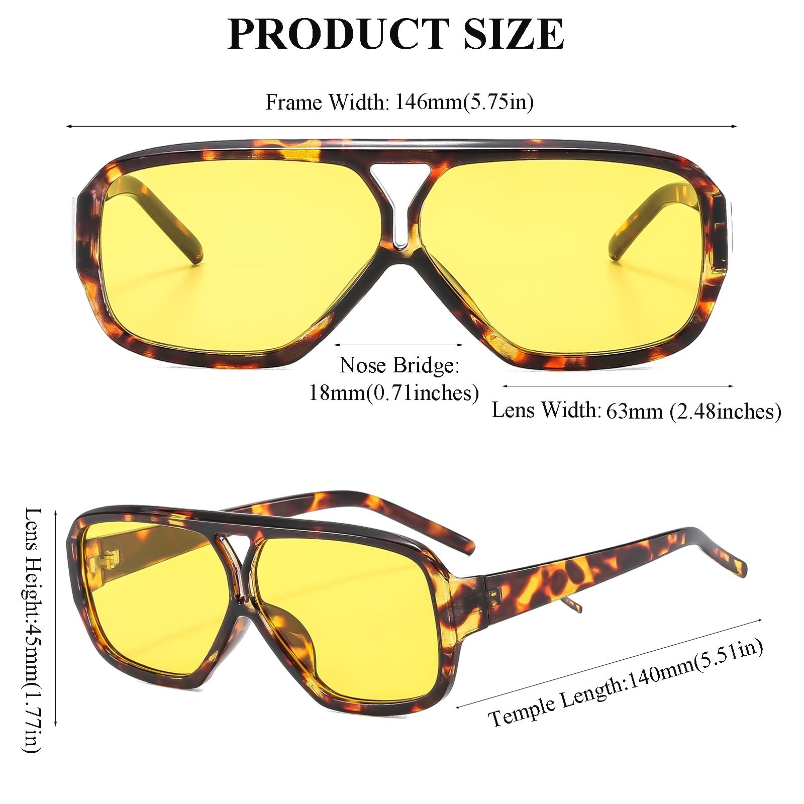 Сонцезахисні Окуляри Авіатори Квадратні LJCZKA Ретро, фото №3 Сонцезахисні Окуляри Авіатори Квадратні LJCZKA Ретро, фото №3