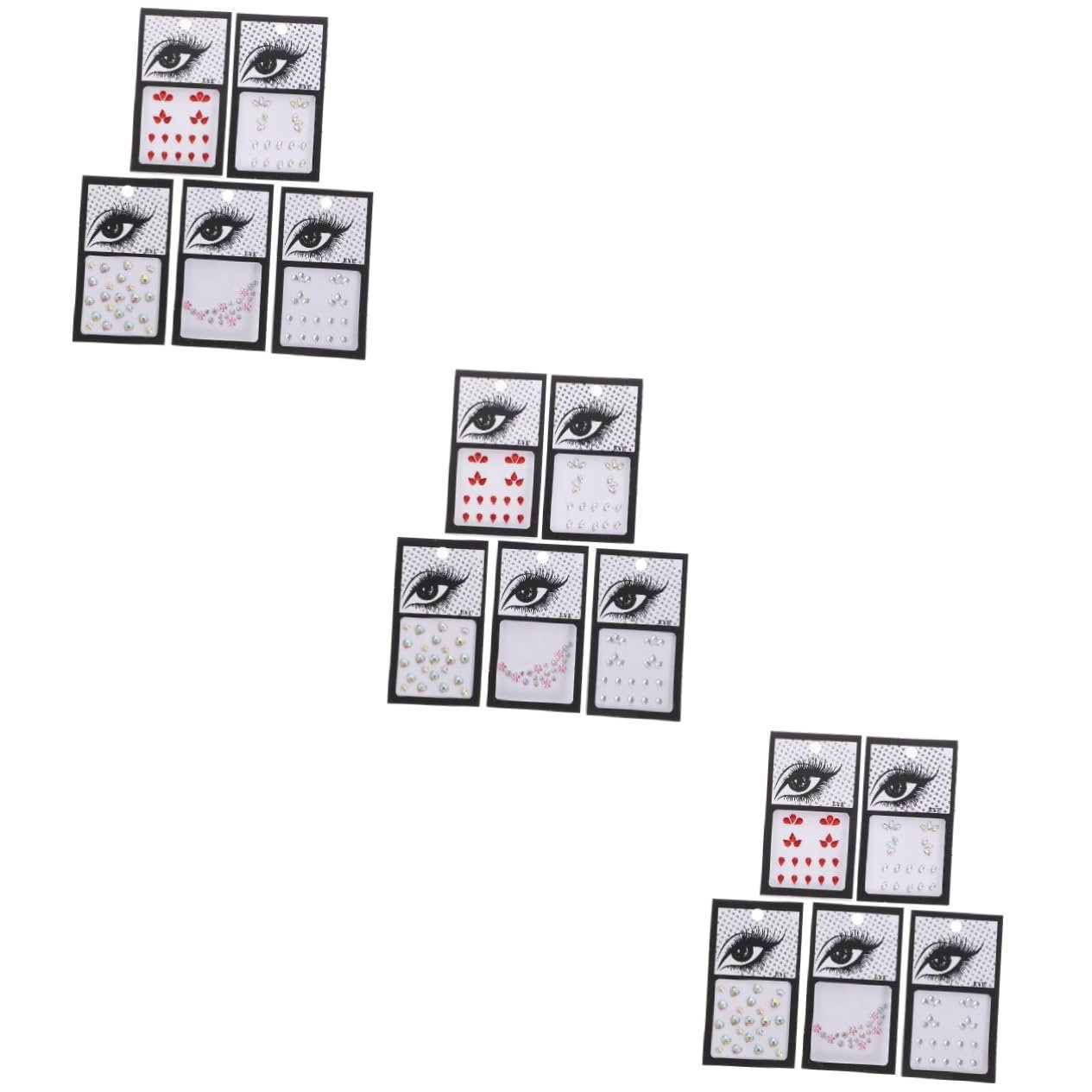 Стрази minkissy та нігтів, самоклейні, з блискітками, різні дизайни, 15 аркушів, фото №1