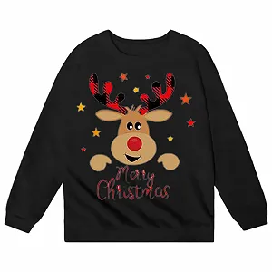 Свитшот Generisch С принтом, круглый вырез, для девочек, длинный рукав, повседневный, пуловер, мягкий флис - Фото 1