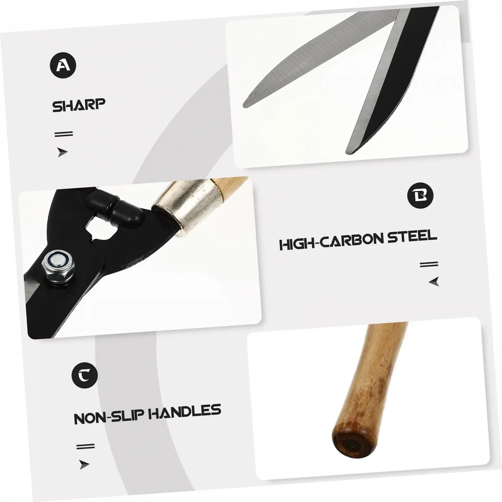 Садові ножиці Happyyami 1 шт дерев'яна ручка, фото №3