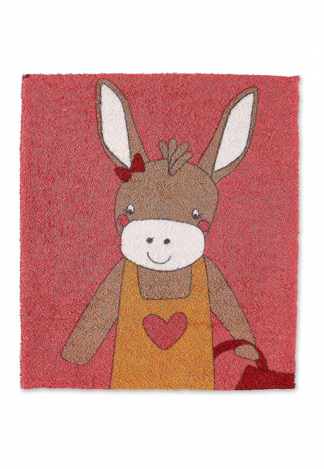 Полотенце для ванной с капюшоном Sterntaler Emmily Donkey 100 x 100 см Светло-красный, фото №1