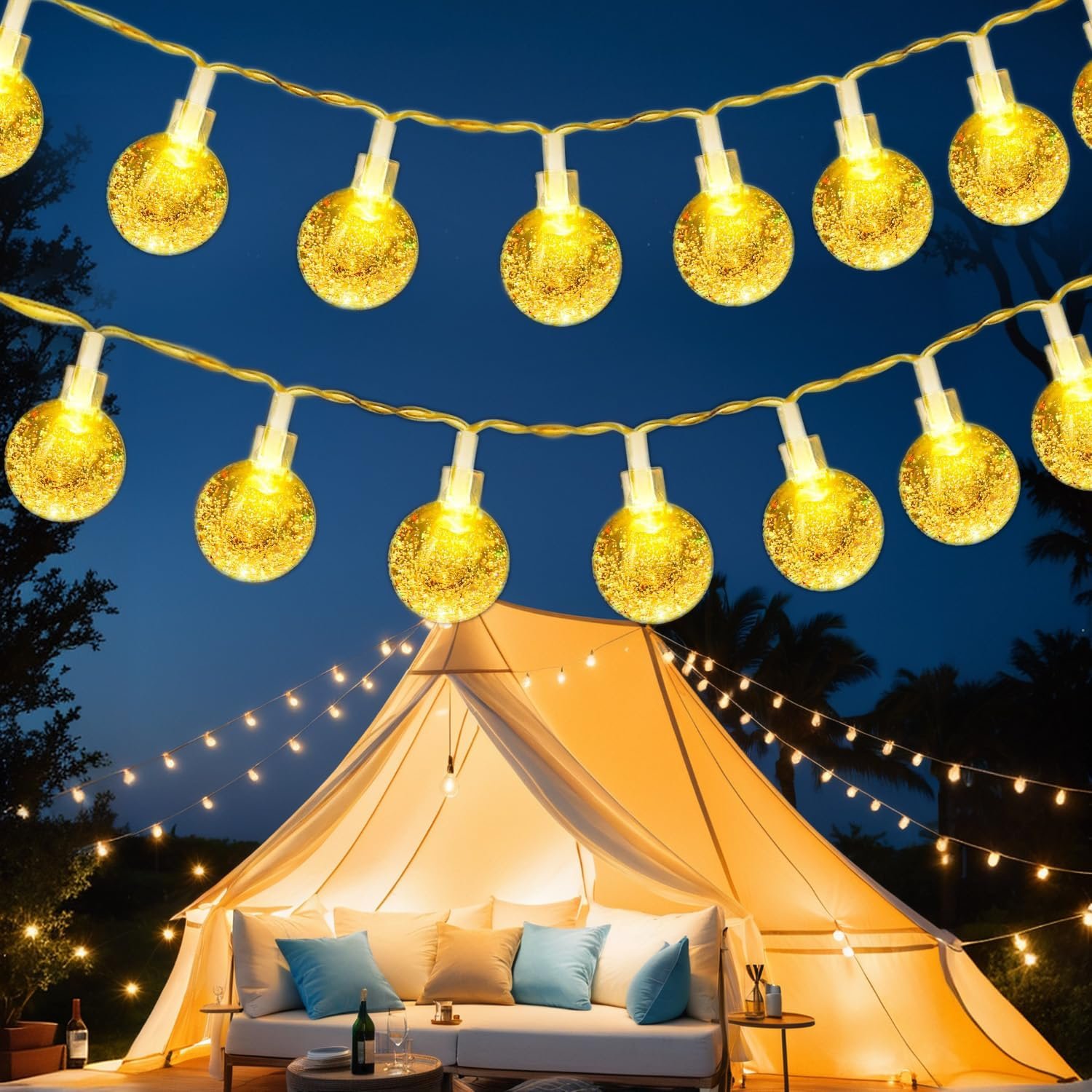 Гірлянда Cshare, 6 м, 40 LED, Кришталева куля, Теплий білий, фото №1