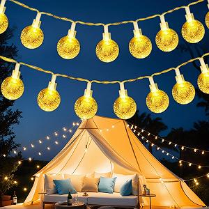Гирлянда Cshare, 6 м, 40 LED, Хрустальный шар, Теплый белый - Фото 1