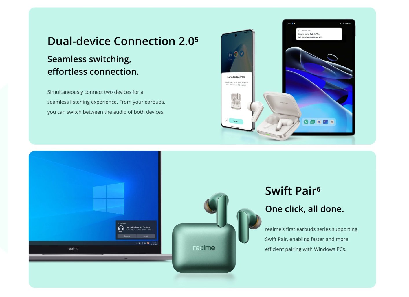 Навушники Realme Buds Air7 Pro Black AI 53dB ANC Dual-dac Driver LHDC 5.0, фото №13