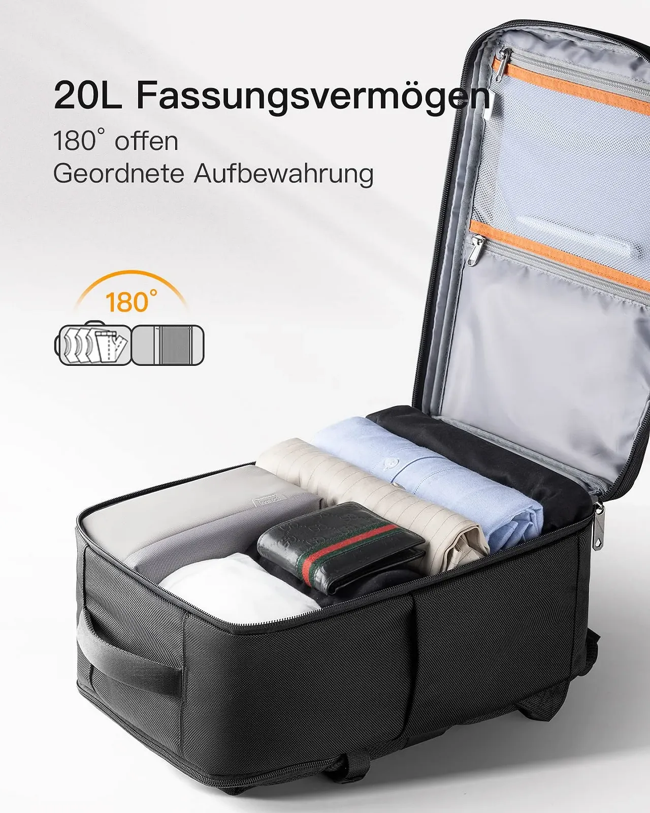 Рюкзак для ручной клади Inateck 40x25x20 см 20L для Ryanair 14", фото №4 Рюкзак для ручной клади Inateck 40x25x20 см 20L для Ryanair 14", фото №4