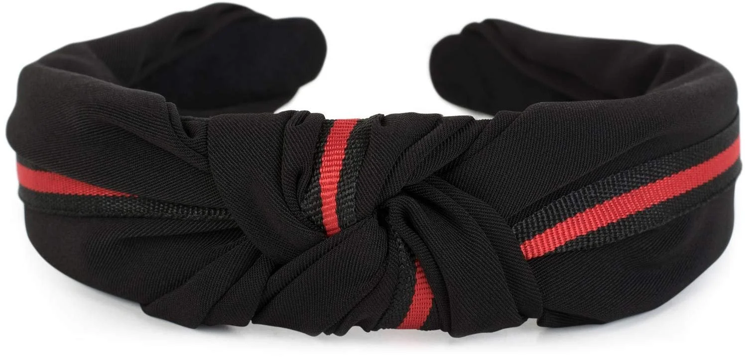 Обруч styleBREAKER Жіночий З Вузлами та Декоративними Смужками Ретро Стиль 04026018 Чорний, фото №6