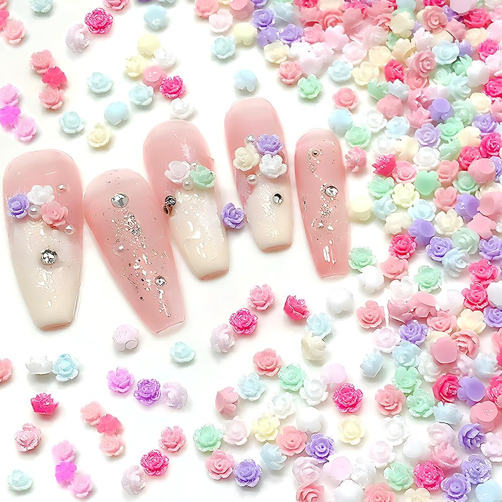 Квітка для дизайну нігтів 4 мм Різнокольорові (100 шт), фото №2