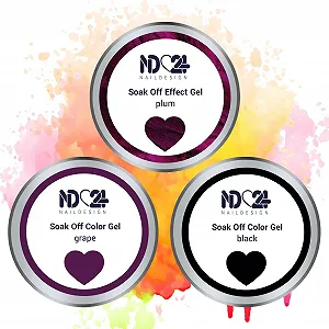 Гель-лак ND24 Premium Bundle Black Velvet (3 x 10 г) + Rubber Base 15 мл + Top Coat 15 мл + Remover 15 мл synthetic.ua - Фото 1