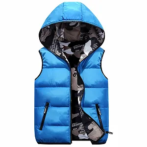 Утепленная жилетка Generisch Легкая зимняя для девочек и мальчиков Безрукавка Пальто Дышащая жилетка с капюшоном Короткая терможилетка для школы для спорта на открытом воздухе - Фото 1